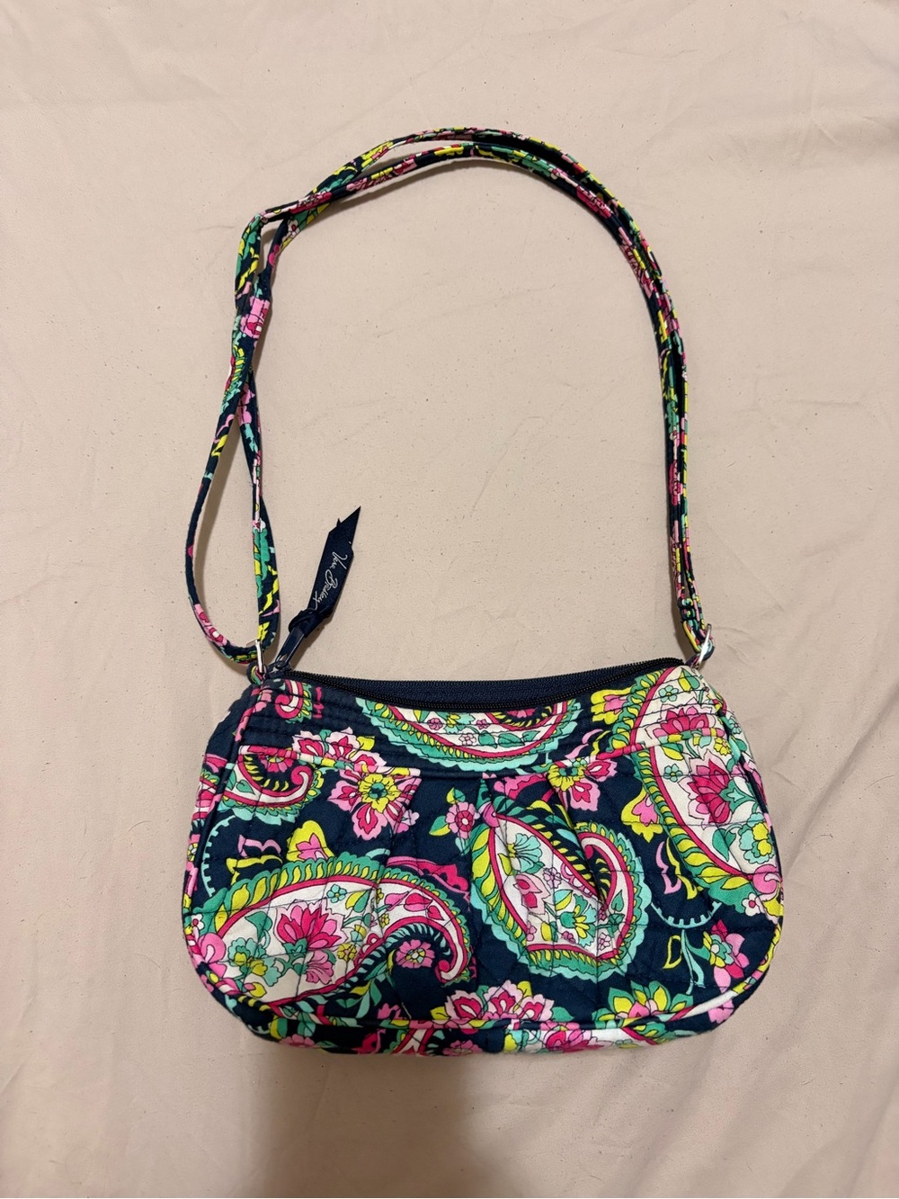 Vera Bradley Petal Paisley Small Pleated Crossbody Bag Retired 2014